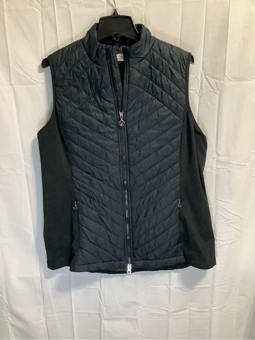 Callaway Quilted Black Women's Vest With Side Panels